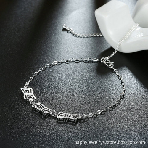 Jenia Hot Sale Wholesale Infinity Charm Silver Plated Fancy Anklet
